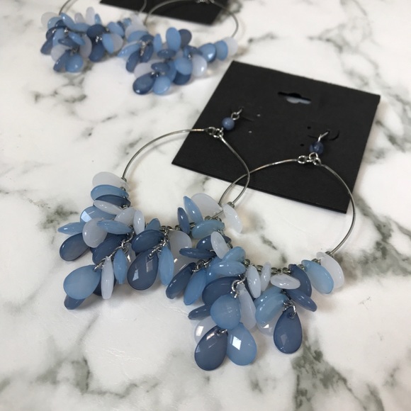 ‼️ Gorgeous Blue Stone Drop Earrings Boho Chic - Picture 4 of 6